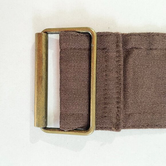 Bebe Vintage Linen Pant Suit | Dark Rum/Brown w/White Trim & Belt | EUC - Picture 15 of 16